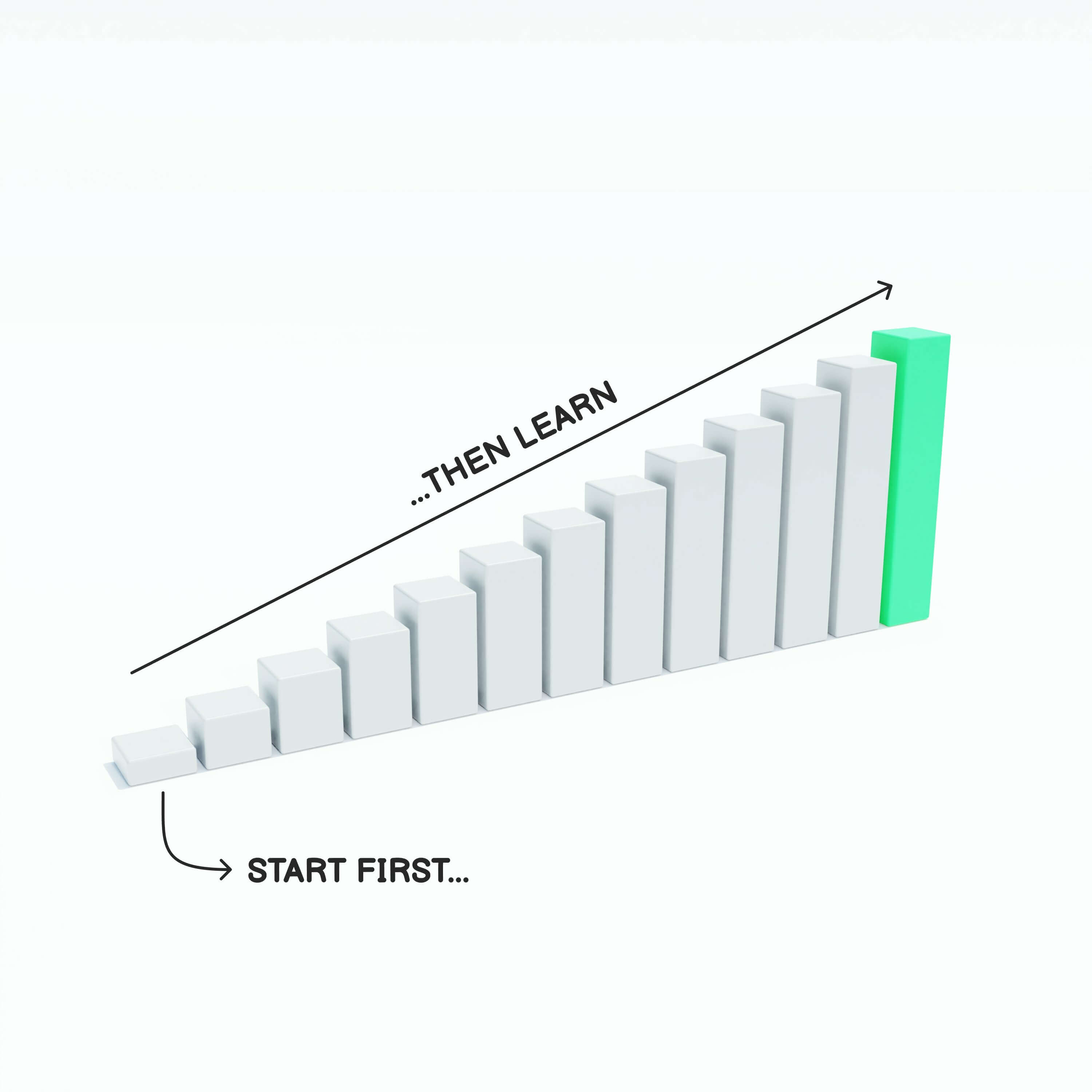 You don’t learn, then start. You start, then learn