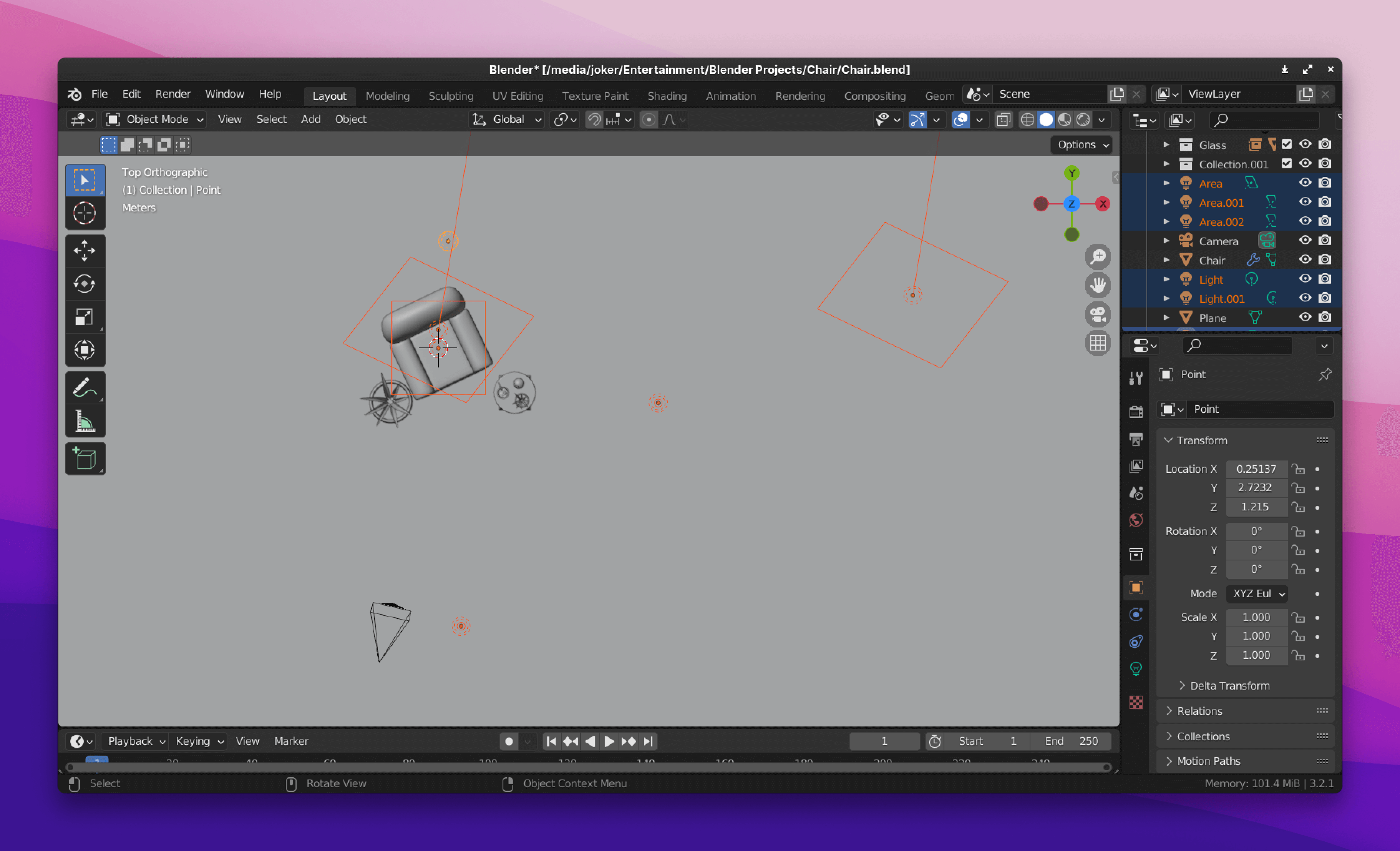 The items highlighted in orange represent the light