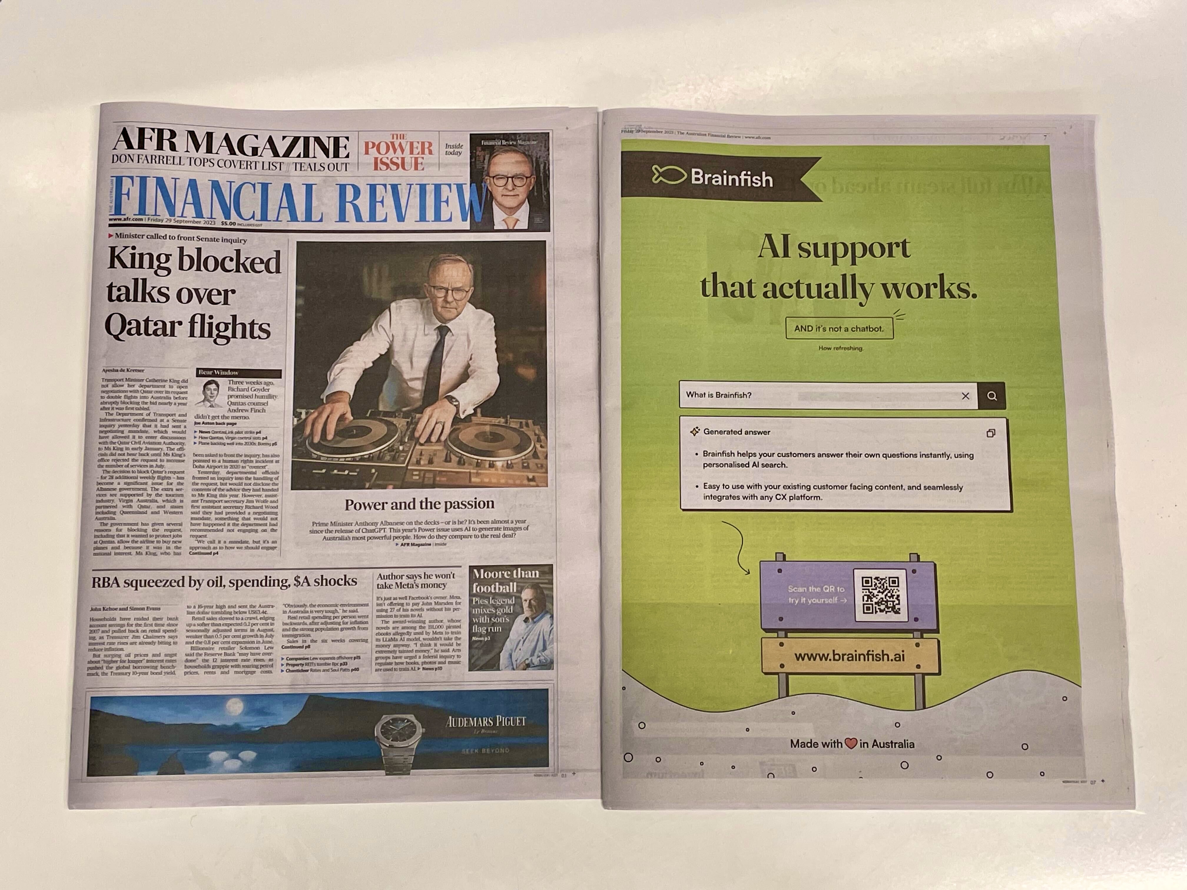 Newspaper AD about Brainfish6