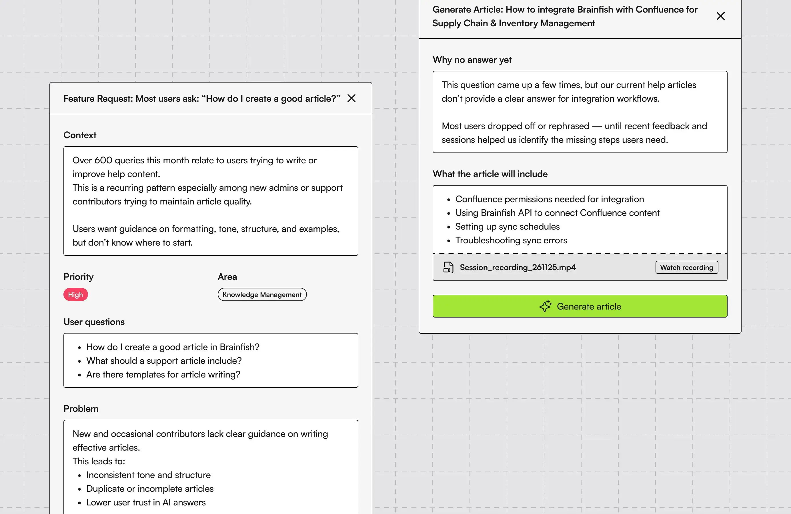 Insights: action details and recommendations2