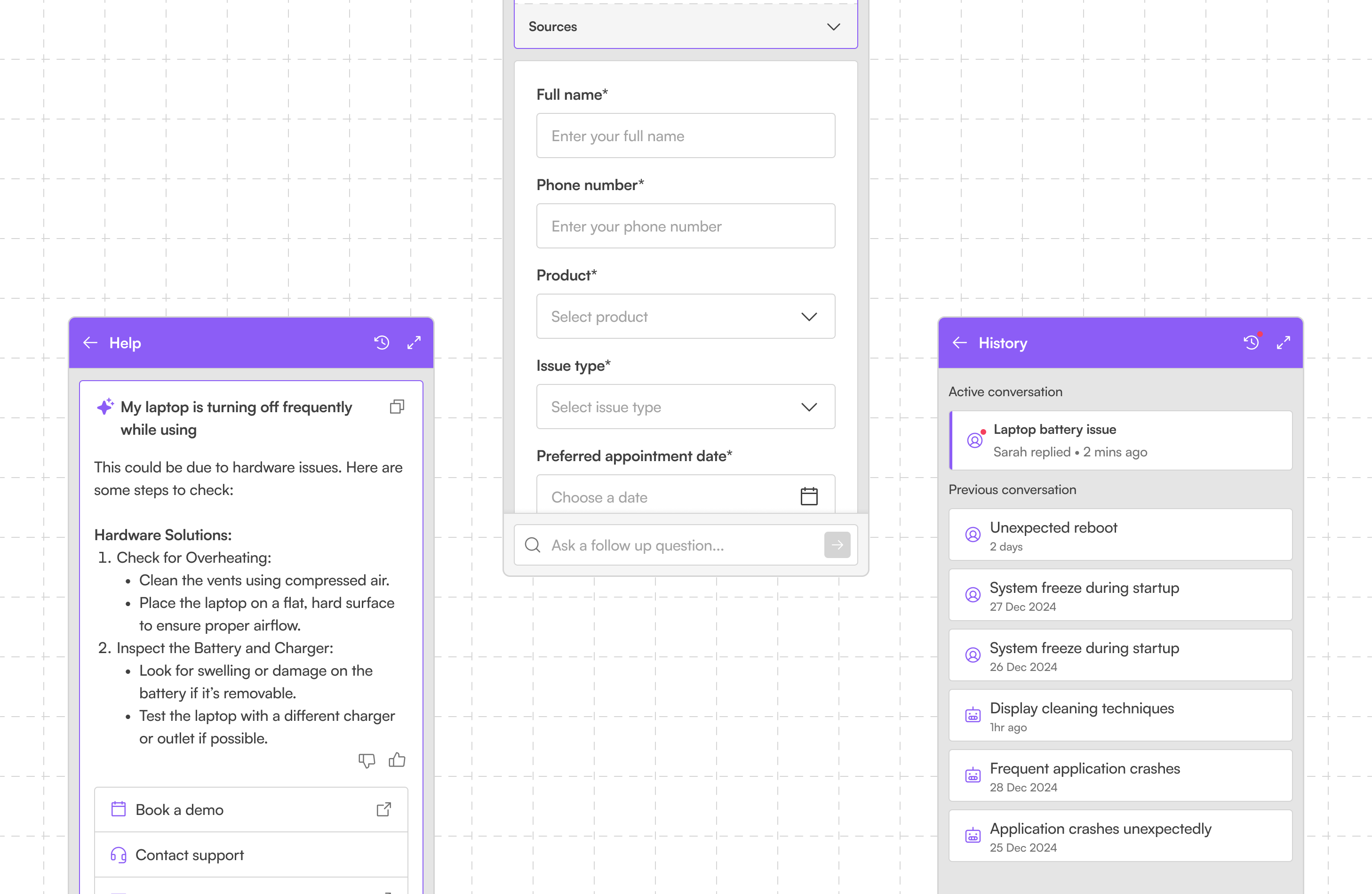 Widget: Answer + Input Form + History2